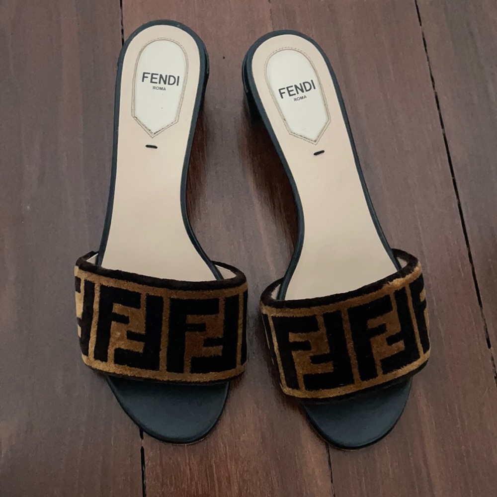 Fendi Print Slip on heel